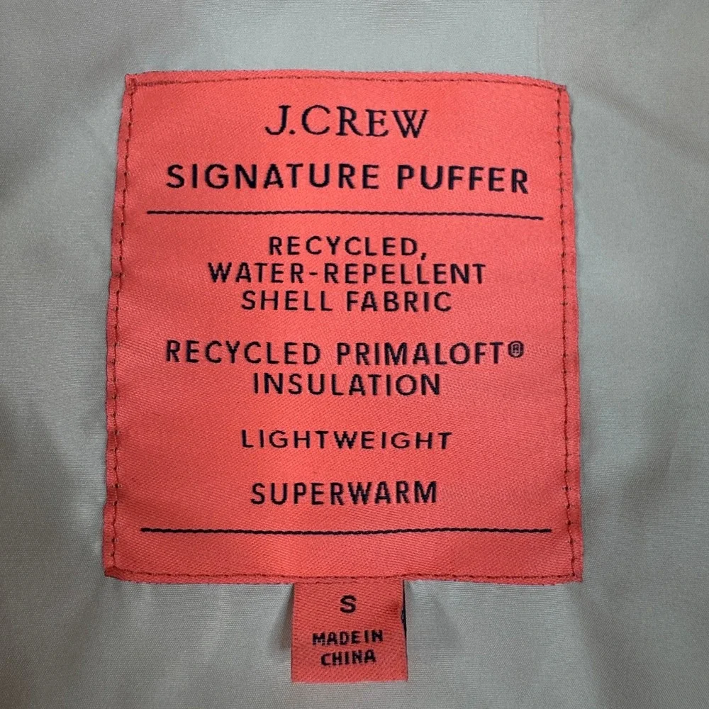 J. Crew Signature Puffer Vest Green PrimaLoft Small‎ Womens Excellent Condition! - Picture 2 of 14